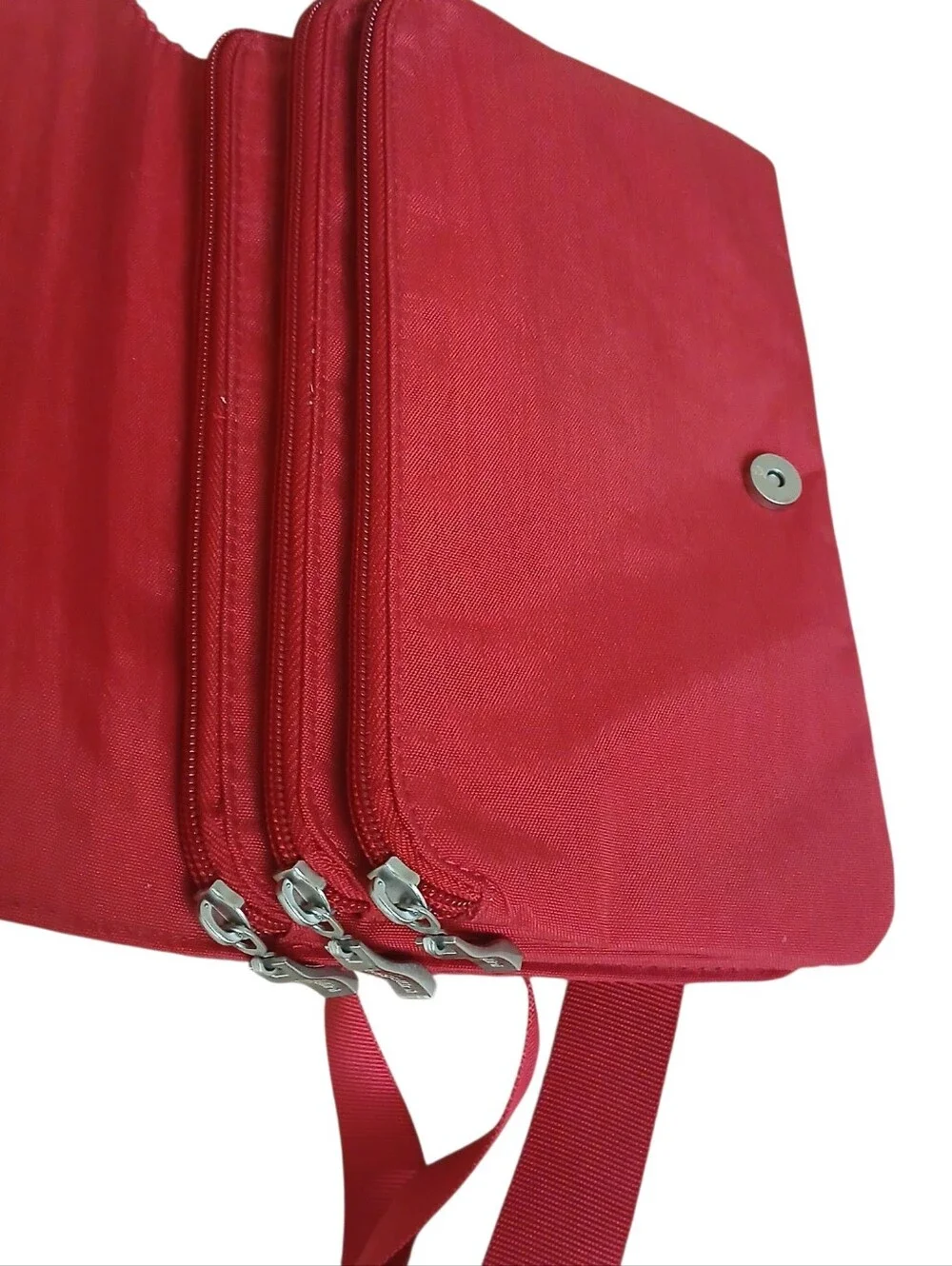 NEW Baggalini Venture Crossbody Nylon Travel Red Foldover Organizer Rugged